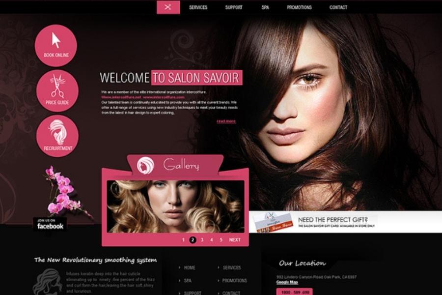 trang website tiệm salon tóc chuyên nghiệp giá rẻ nhất từ công ty Nhơn Mỹ