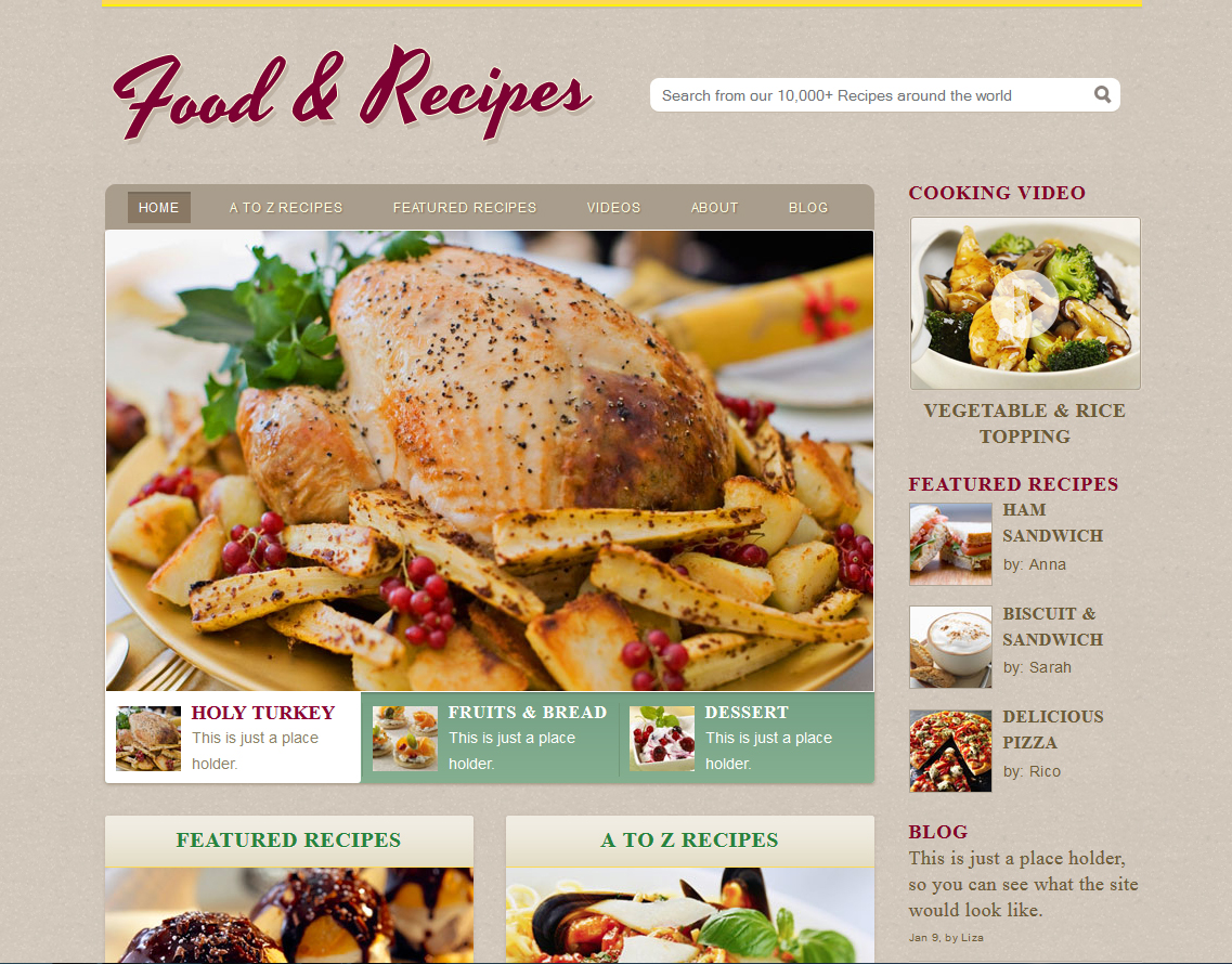 Thiết kế web nhà hàng 