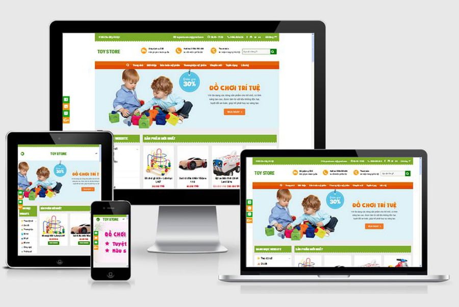 Thiết kế website bán đồ chơi trẻ em giao diện đẹp mắt