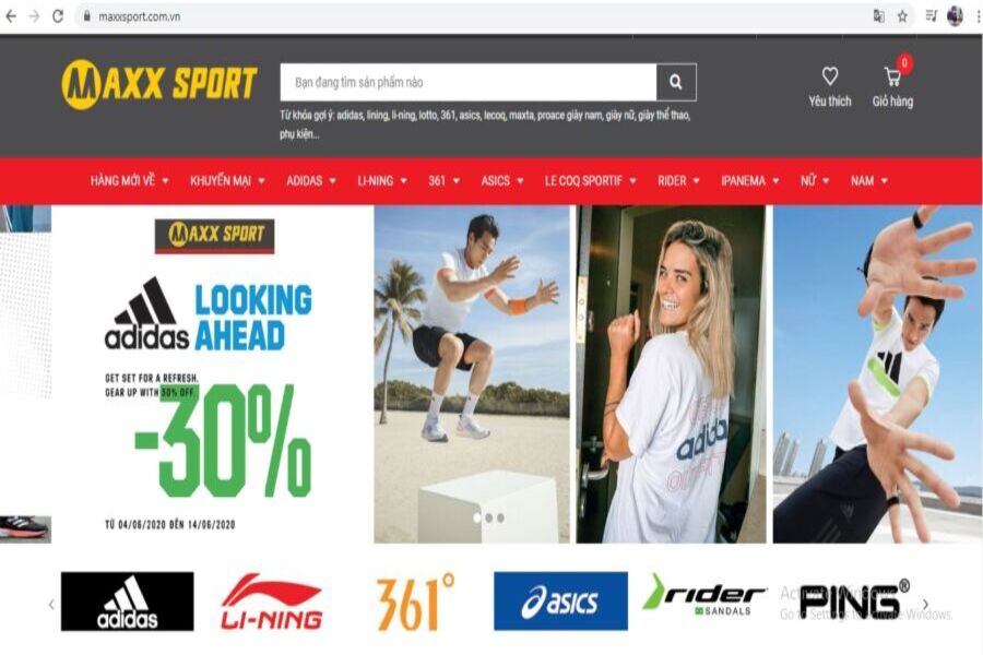 Website bán đồ thể thao