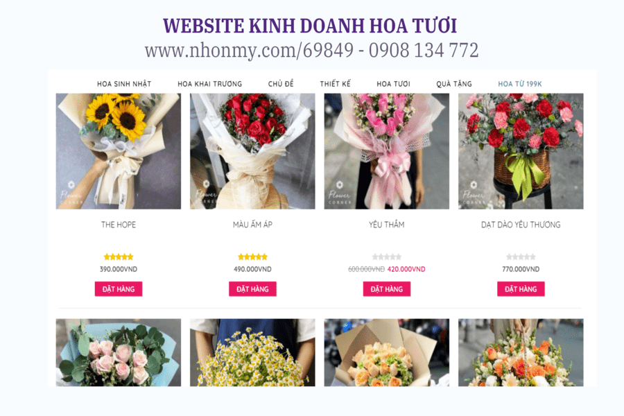Thiết kế Website bán hoa tươi chuyên nghiệp
