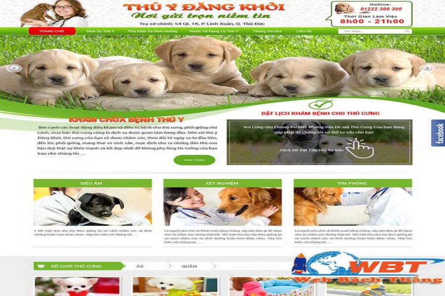 Thiết kế Website mua bán thú cưng