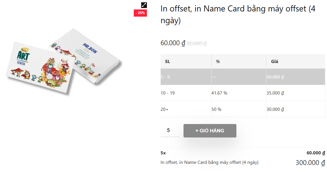 Module mua theo số lượng mua tối thiểu mới được giảm giá (giá này bán cho đại lý)